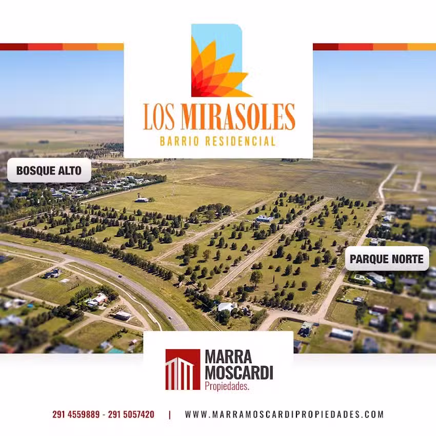Barrio Residencial &ndash; Los Mirasoles &ndash; Lotes desde los 1.000m2 &ndash; Sobre la ex Ruta Nac. 33 Entre Parque Norte y Bosque Alto